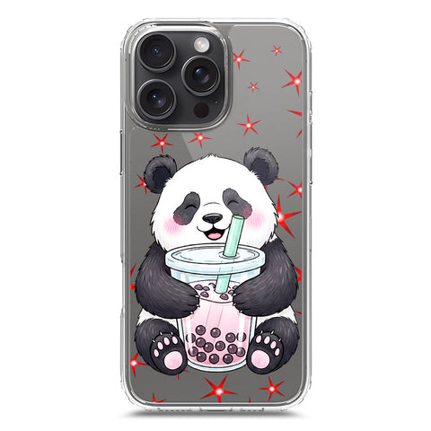 iPhone 16 Pro Max Cover -Dreamy Panda Series - Clear Phone Case - Soft Silicon Borders