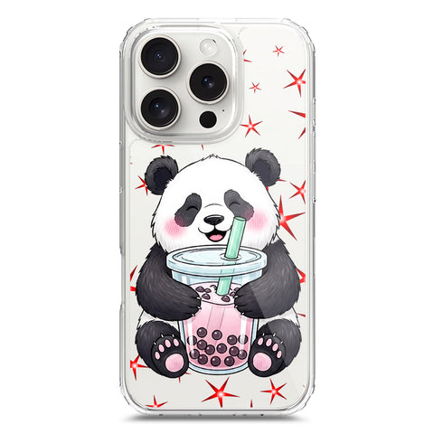 iPhone 16 Pro Cover -Dreamy Panda Series - Clear Phone Case - Soft Silicon Borders