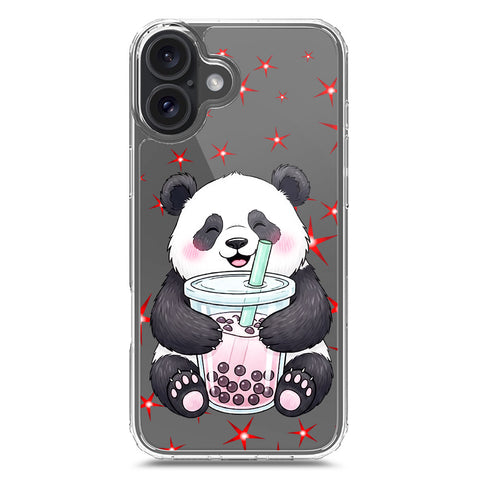 iPhone 16 Plus Cover -Dreamy Panda Series - Clear Phone Case - Soft Silicon Borders