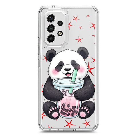 Samsung Galaxy A53 5G Cover -Dreamy Panda Series - Clear Phone Case - Soft Silicon Borders