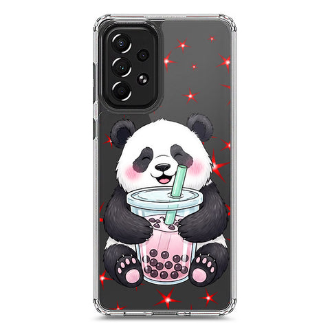 Samsung Galaxy A73 5G Cover -Dreamy Panda Series - Clear Phone Case - Soft Silicon Borders