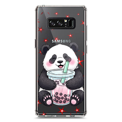 Samsung Galaxy Note 8 Cover -Dreamy Panda Series - Clear Phone Case - Soft Silicon Borders