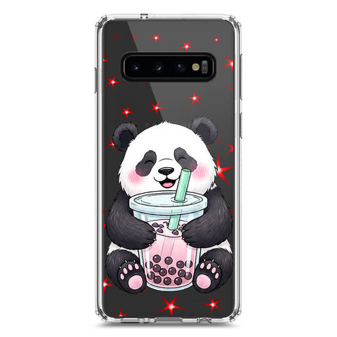 Samsung Galaxy S10 Cover -Dreamy Panda Series - Clear Phone Case - Soft Silicon Borders