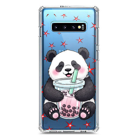 Samsung Galaxy S10 Plus Cover -Dreamy Panda Series - Clear Phone Case - Soft Silicon Borders