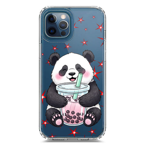 iPhone 12 Pro Max Cover -Dreamy Panda Series - Clear Phone Case - Soft Silicon Borders