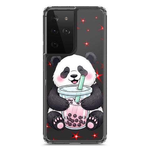 Samsung Galaxy S21 Ultra 5G Cover -Dreamy Panda Series - Clear Phone Case - Soft Silicon Borders