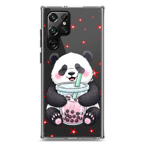 Samsung Galaxy S22 Ultra 5G Cover -Dreamy Panda Series - Clear Phone Case - Soft Silicon Borders