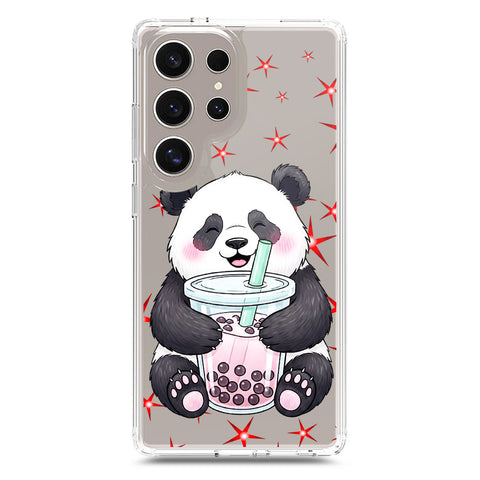 Samsung Galaxy S23 Ultra 5G Cover -Dreamy Panda Series - Clear Phone Case - Soft Silicon Borders