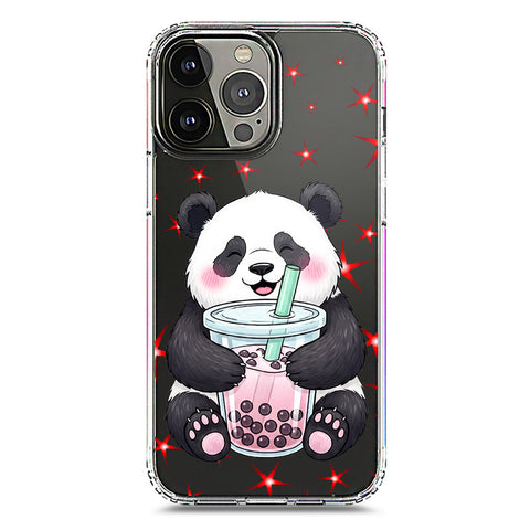 iPhone 13 Pro Max Cover -Dreamy Panda Series - Clear Phone Case - Soft Silicon Borders