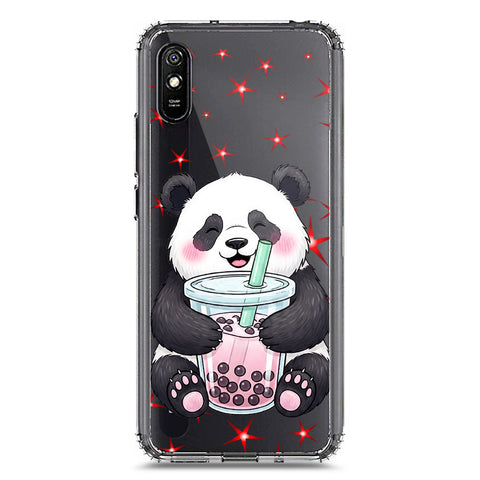 Xiaomi Redmi 9i Cover -Dreamy Panda Series - Clear Phone Case - Soft Silicon Borders