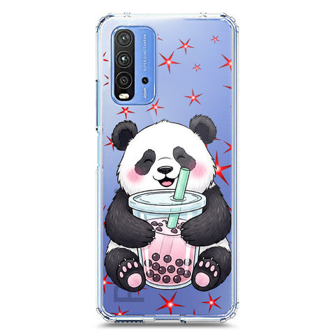 Xiaomi Redmi 9T Cover -Dreamy Panda Series - Clear Phone Case - Soft Silicon Borders