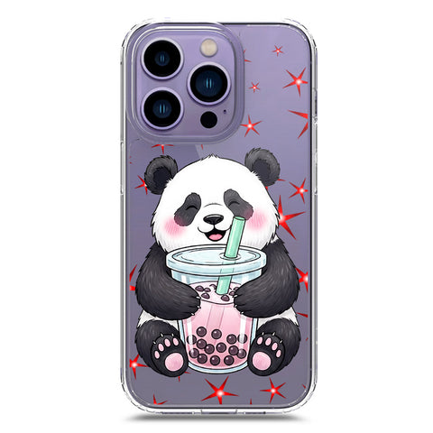 iPhone 14 Pro Max Cover -Dreamy Panda Series - Clear Phone Case - Soft Silicon Borders