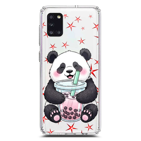 Samsung Galaxy A31 Cover -Dreamy Panda Series - Clear Phone Case - Soft Silicon Borders