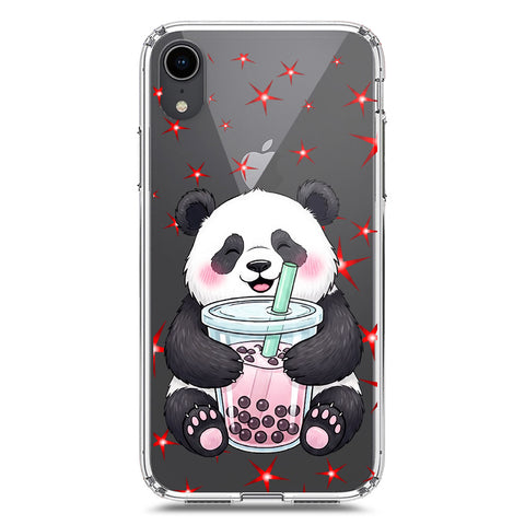 iPhone XR Cover -Dreamy Panda Series - Clear Phone Case - Soft Silicon Borders