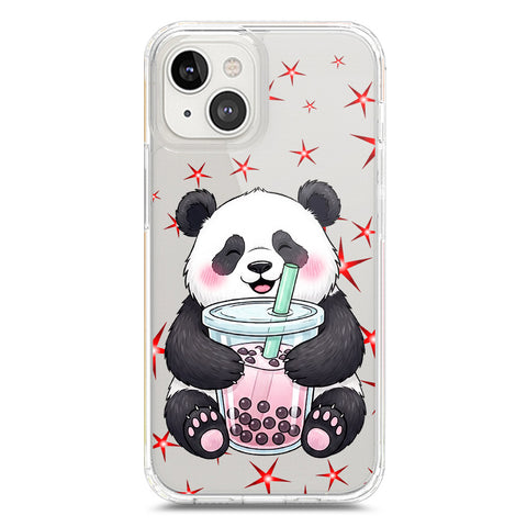 iPhone 14 Cover -Dreamy Panda Series - Clear Phone Case - Soft Silicon Borders