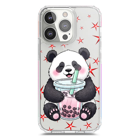 iPhone 13 Pro Cover -Dreamy Panda Series - Clear Phone Case - Soft Silicon Borders