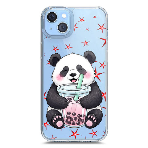 iPhone 14 Plus Cover -Dreamy Panda Series - Clear Phone Case - Soft Silicon Borders