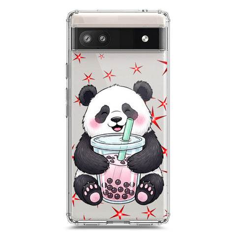 Google Pixel 6a Cover -Dreamy Panda Series - Clear Phone Case - Soft Silicon Borders