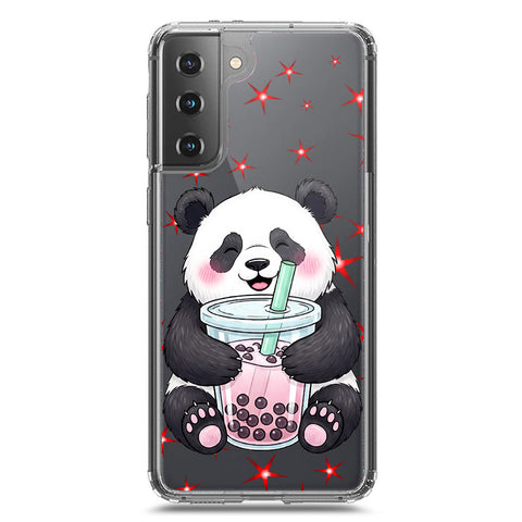 Samsung Galaxy S21 Plus 5G Cover -Dreamy Panda Series - Clear Phone Case - Soft Silicon Borders