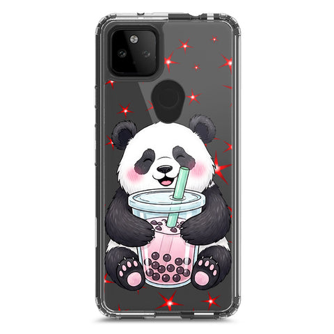 Google Pixel 5a 5G Cover -Dreamy Panda Series - Clear Phone Case - Soft Silicon Borders