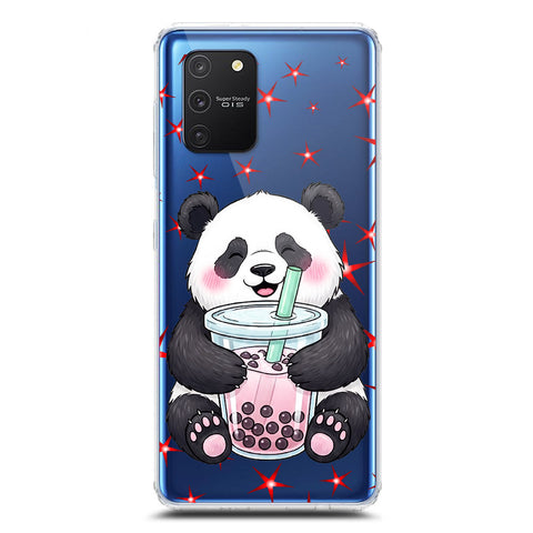 Samsung Galaxy A91 Cover -Dreamy Panda Series - Clear Phone Case - Soft Silicon Borders