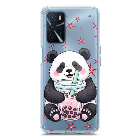 Oppo A54s Cover -Dreamy Panda Series - Clear Phone Case - Soft Silicon Borders