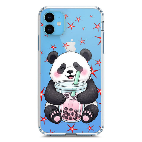 iPhone 11 Cover -Dreamy Panda Series - Clear Phone Case - Soft Silicon Borders