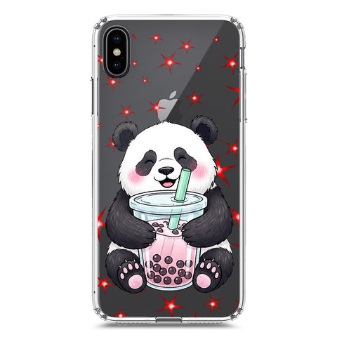 iPhone XS / X Cover -Dreamy Panda Series - Clear Phone Case - Soft Silicon Borders