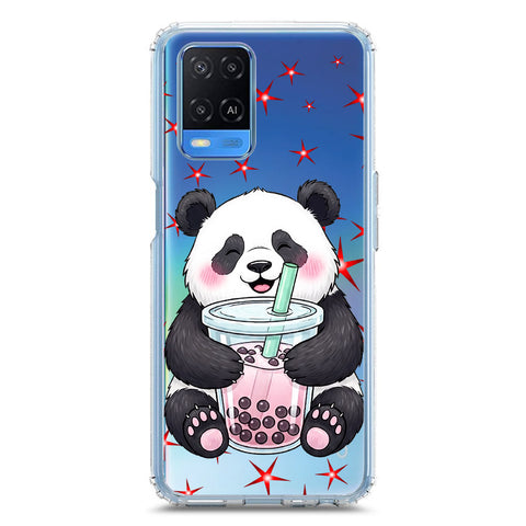Oppo A54 4G Cover -Dreamy Panda Series - Clear Phone Case - Soft Silicon Borders