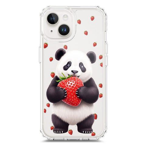 iPhone 15 Plus Cover -Dreamy Panda Series - Clear Phone Case - Soft Silicon Borders