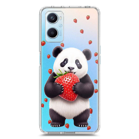 Oppo A96 4G Cover -Dreamy Panda Series - Clear Phone Case - Soft Silicon Borders