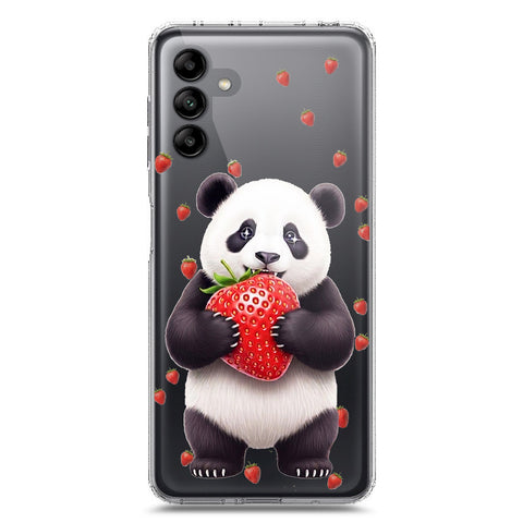 Samsung Galaxy A04s Cover -Dreamy Panda Series - Clear Phone Case - Soft Silicon Borders