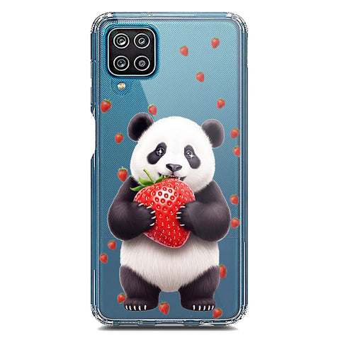Samsung Galaxy A12 Nacho Cover -Dreamy Panda Series - Clear Phone Case - Soft Silicon Borders