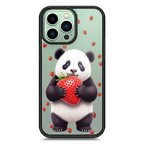 iPhone 14 Pro Max - Black - Cover -Dreamy Panda Series - Clear Phone Case - Soft Silicon Borders