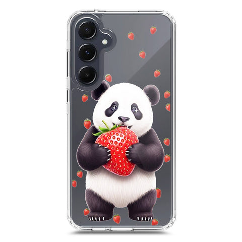 Samsung Galaxy A35 Cover -Dreamy Panda Series - Clear Phone Case - Soft Silicon Borders