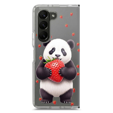 Samsung Galaxy Z Fold 5 Cover -Dreamy Panda Series - Clear Phone Case - Soft Silicon Borders