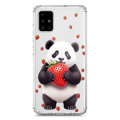 Samsung Galaxy A51 Cover -Dreamy Panda Series - Clear Phone Case - Soft Silicon Borders