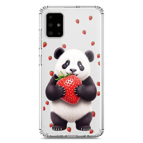 Samsung Galaxy A71 Cover -Dreamy Panda Series - Clear Phone Case - Soft Silicon Borders