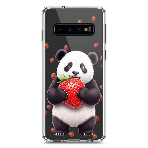Samsung Galaxy S10 Cover -Dreamy Panda Series - Clear Phone Case - Soft Silicon Borders