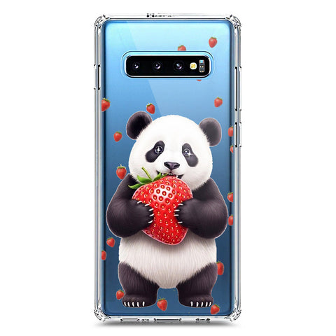 Samsung Galaxy S10 Plus Cover -Dreamy Panda Series - Clear Phone Case - Soft Silicon Borders
