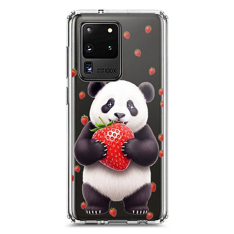 Samsung Galaxy S20 Ultra Cover -Dreamy Panda Series - Clear Phone Case - Soft Silicon Borders