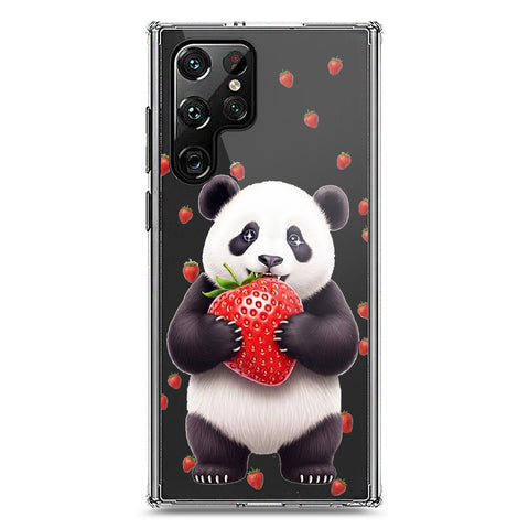 Samsung Galaxy S22 Ultra 5G Cover -Dreamy Panda Series - Clear Phone Case - Soft Silicon Borders