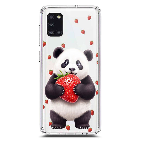 Samsung Galaxy A31 Cover -Dreamy Panda Series - Clear Phone Case - Soft Silicon Borders