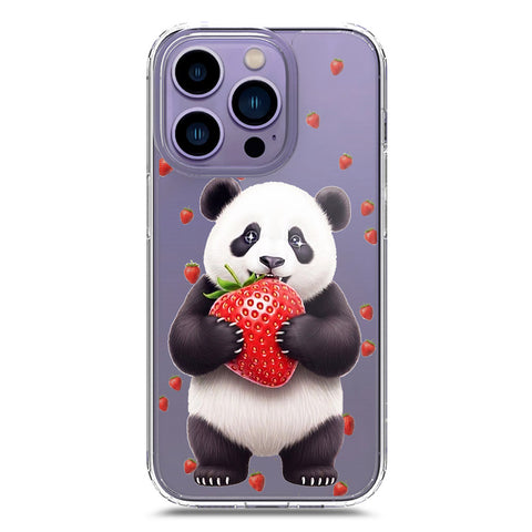 iPhone 14 Pro Cover -Dreamy Panda Series - Clear Phone Case - Soft Silicon Borders