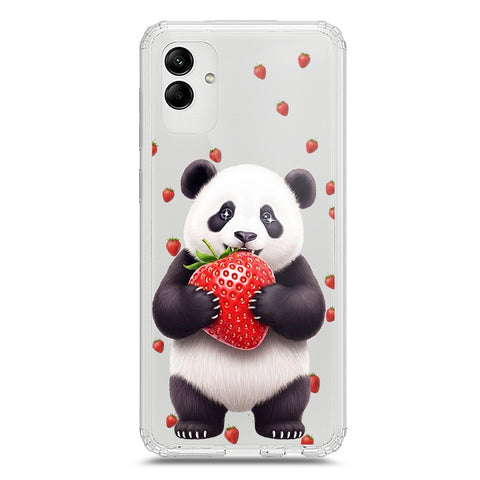 Samsung Galaxy A04 Cover -Dreamy Panda Series - Clear Phone Case - Soft Silicon Borders