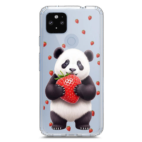 Google Pixel 5 Cover -Dreamy Panda Series - Clear Phone Case - Soft Silicon Borders