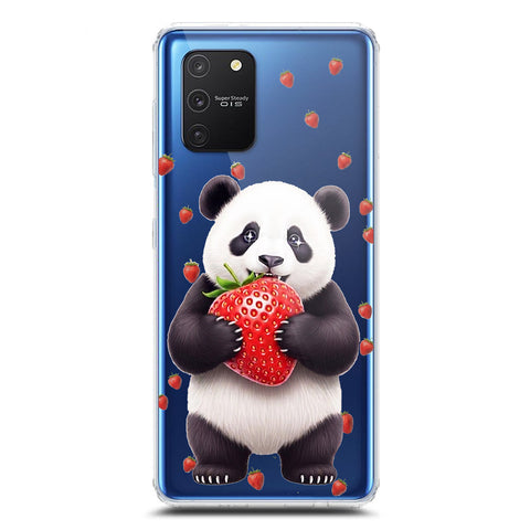 Samsung Galaxy A91 Cover -Dreamy Panda Series - Clear Phone Case - Soft Silicon Borders