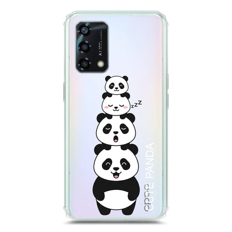 Oppo F19 Cover -Dreamy Panda Series - Clear Phone Case - Soft Silicon Borders