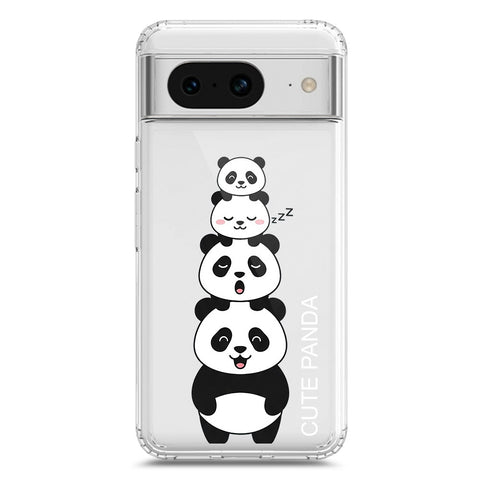 Google Pixel 8 Cover -Dreamy Panda Series - Clear Phone Case - Soft Silicon Borders