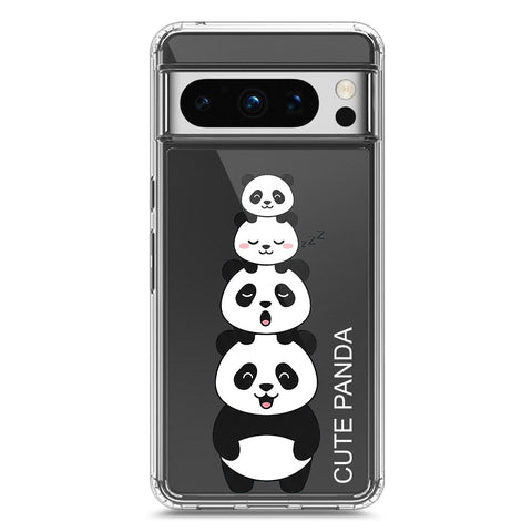 Google Pixel 8 Pro Cover -Dreamy Panda Series - Clear Phone Case - Soft Silicon Borders